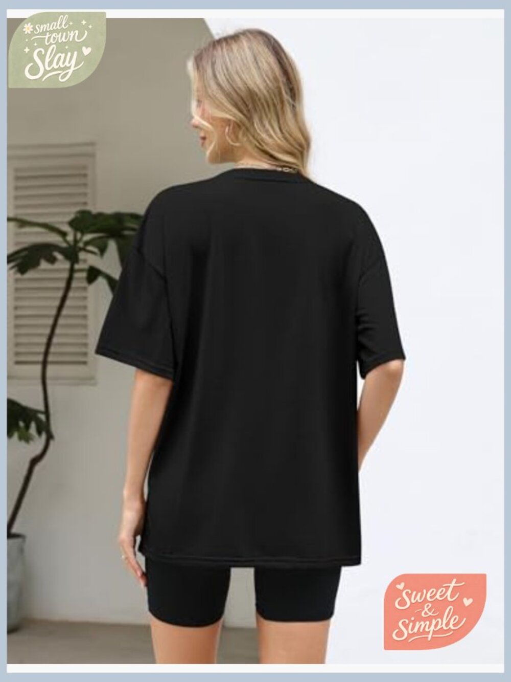 Oversized Graphic T-Shirt Short Sleeve Crewneck Summer Loose Fit Tee - Picture 5 of 7